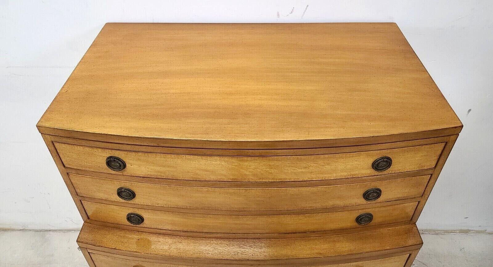 Offering one of our Recent Palm Beach Estate Fine Furniture Acquisitions Of A Vintage Mid Century Modern Mahogany Highboy Dresser by SLIGH
This listing and price are for dresser only. We also have including a pair of the matching nightstands listed