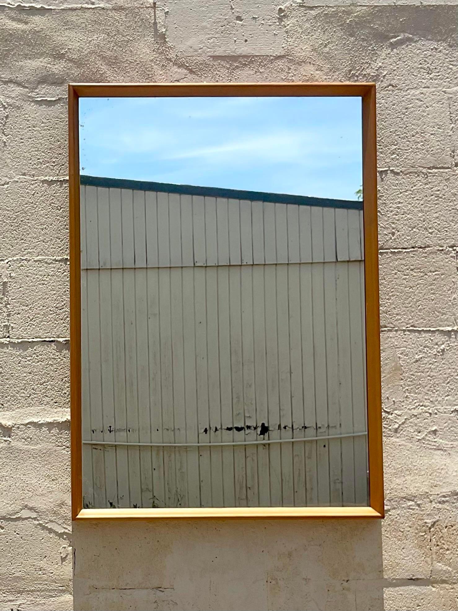 Vintage Mid-Century Modern Maple Wood Mirror After Heywood Wakefield For Sale 7