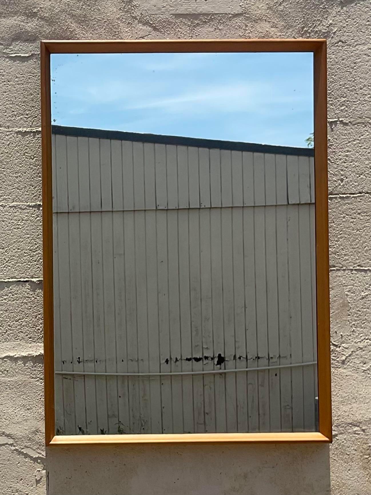 Vintage Mid-Century Modern Maple Wood Mirror After Heywood Wakefield For Sale 8