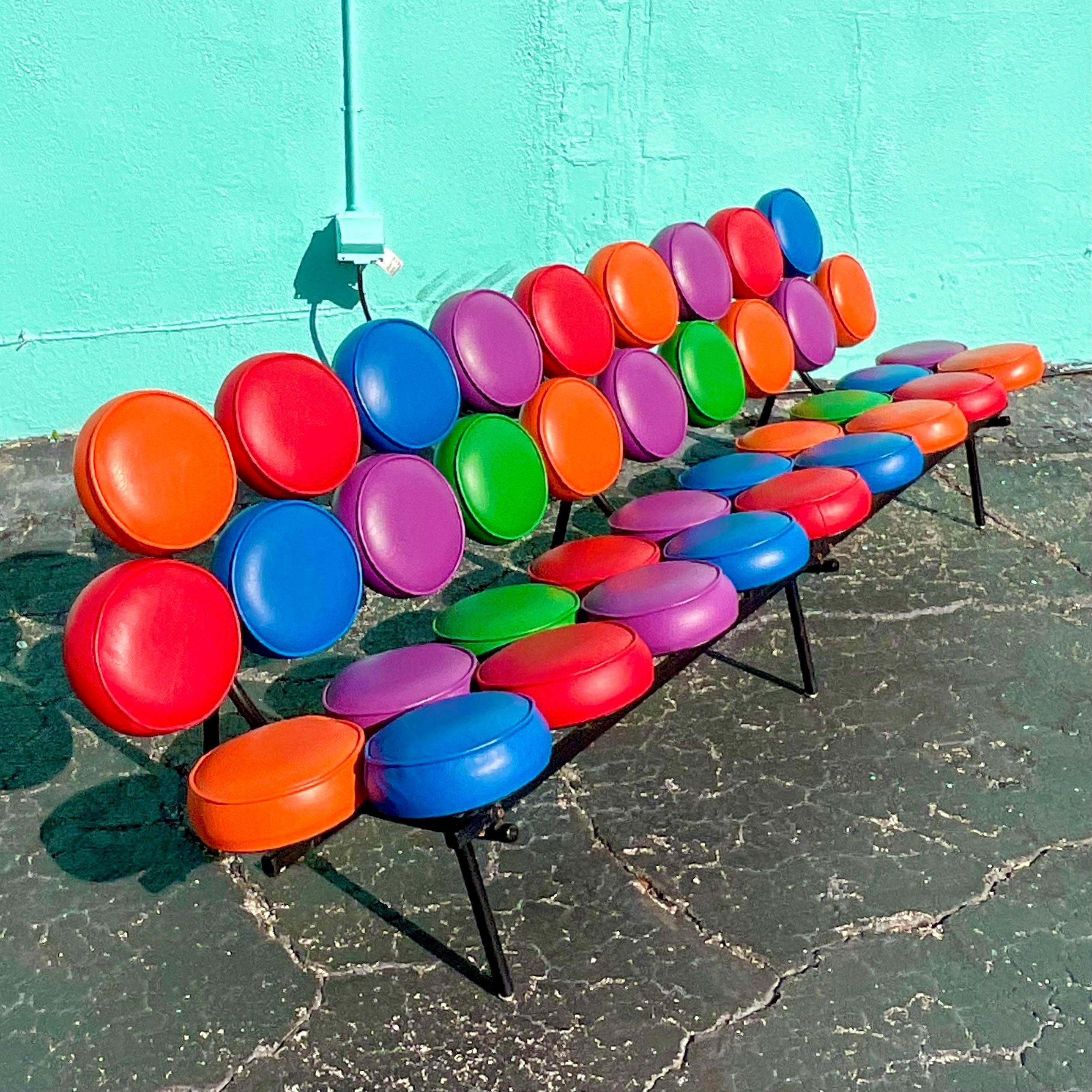 20th Century Vintage Mid-Century Modern Marshmallow Sofa After Irving Harper for HermanMiller For Sale