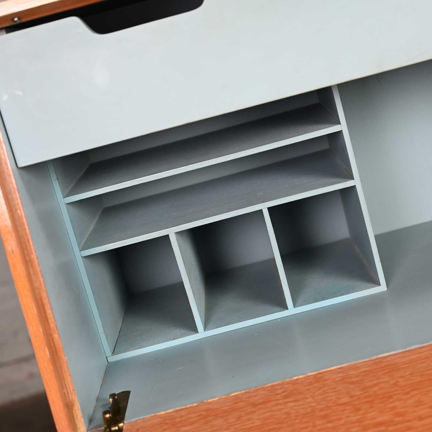 Metal Vintage Mid-Century Modern Mengel Drop Front Secretary Desk by Raymond Loewy For Sale