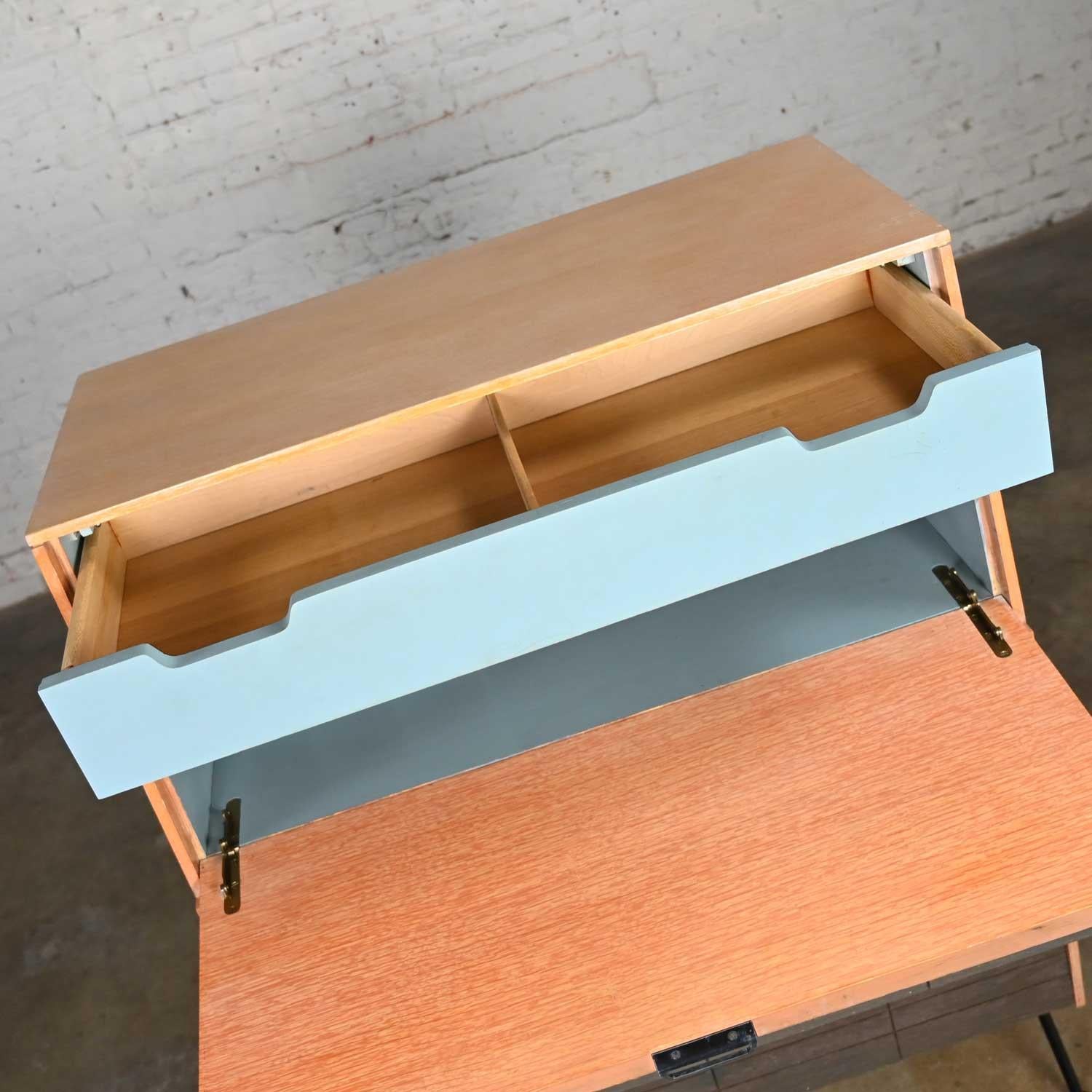 Vintage Mid-Century Modern Mengel Drop Front Secretary Desk by Raymond Loewy For Sale 2