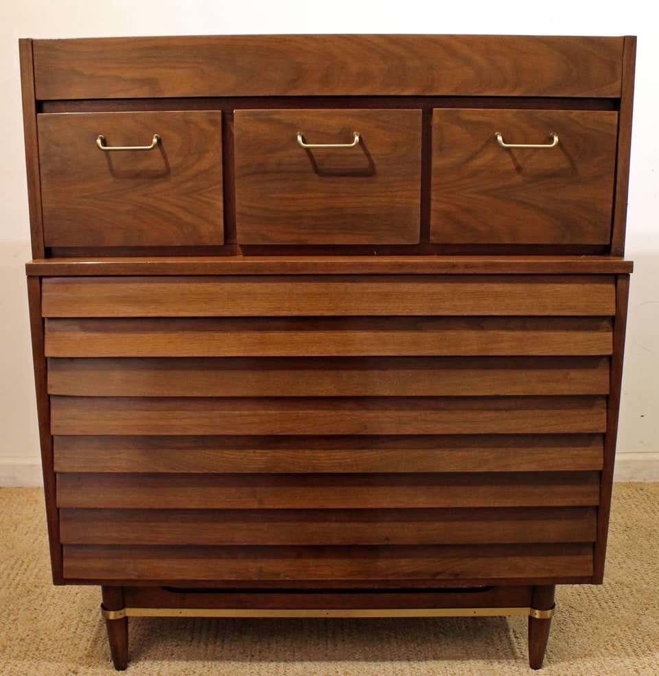 Mid-Century Modern tall chest, designed by Merton L. Gershun for American of Martinsville's 