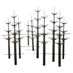 Vintage Mid Century Modern Metal Welded Tree Sculpture by Curtis Jere Signed