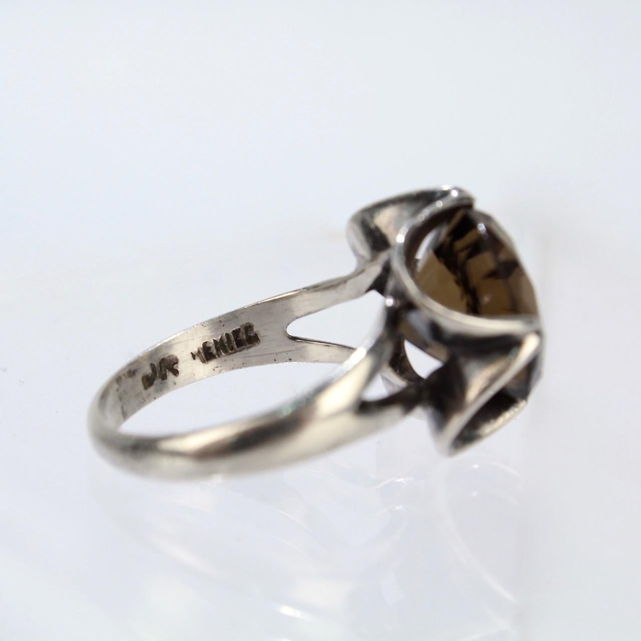 smoky quartz ring sterling silver