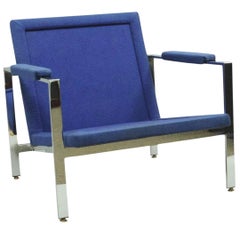 Fauteuil de bar plat chromé de style Milo Baughman, mi-siècle moderne