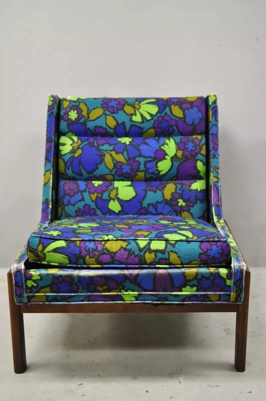 Vintage By Milo Baughman con struttura in legno di noce, Slipper Lounge Chair in vendita 5