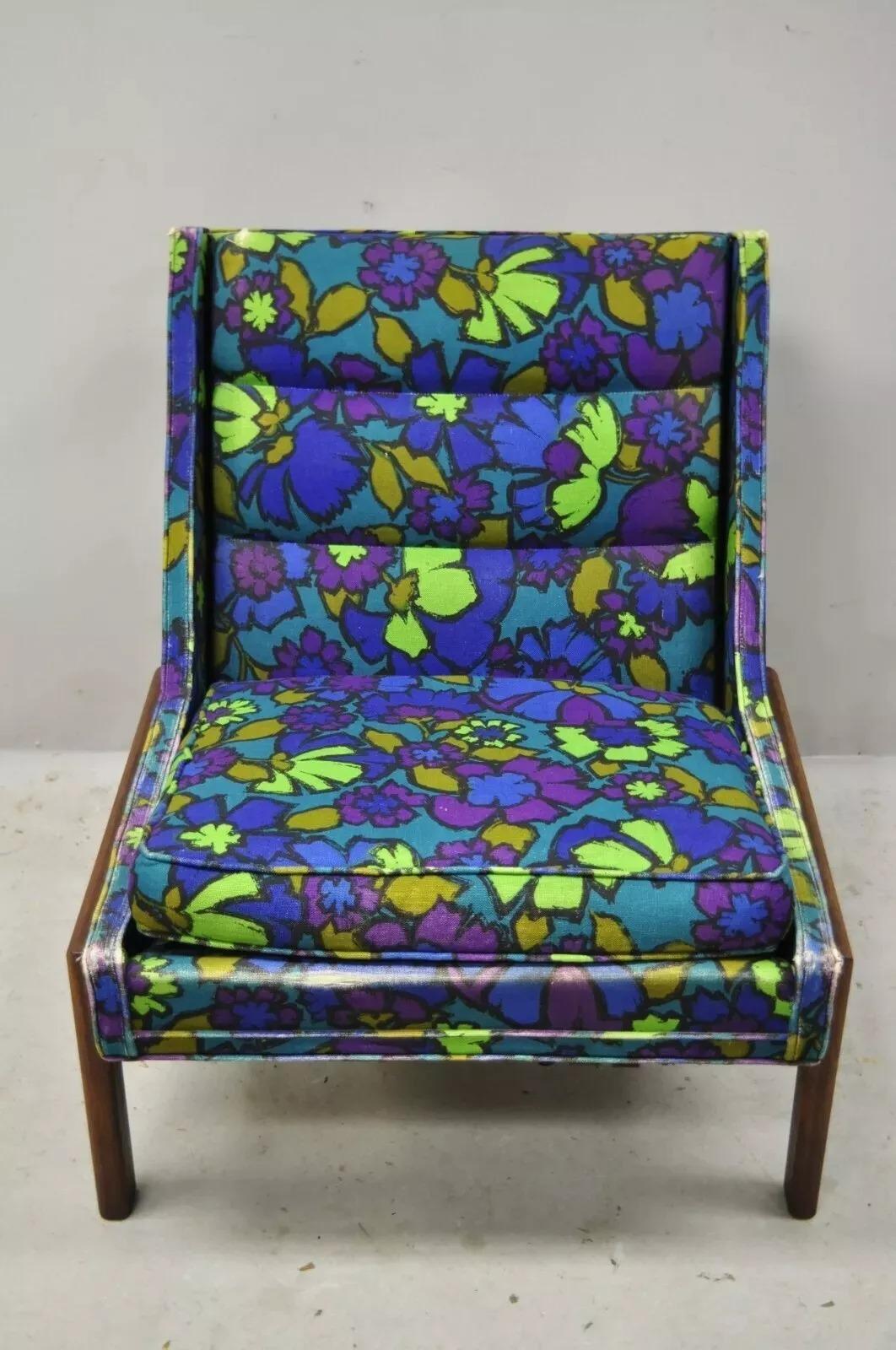 Vintage By Milo Baughman con struttura in legno di noce, Slipper Lounge Chair In condizioni buone in vendita a Philadelphia, PA