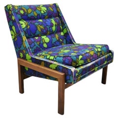 Vintage Mid Century Modern Milo Baughman Walnut Frame Slipper Lounge Chair