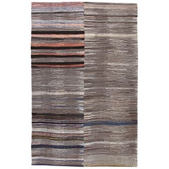 Moderner, minimalistischer Flachgewebe-Teppich im Mid-Century Modern-Stil
