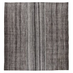 Vintage Mid-Century Modern Minimalist Flat-Weave Rug