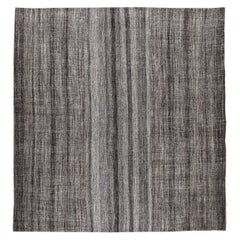 Vintage Mid-Century Modern Minimalist Flat-Weave Rug