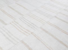 Tapis vintage à tissage plat minimaliste moderne du milieu du siècle dernier