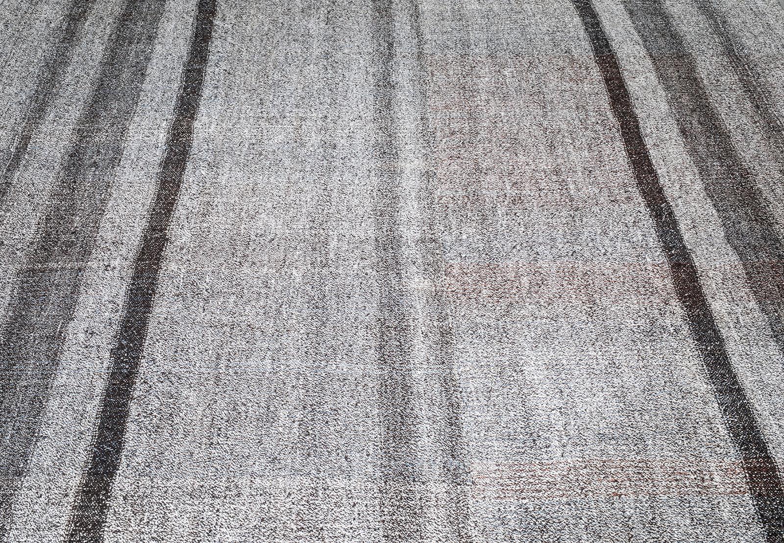 Persian Vintage Mid-Century Modern Minimalist Flatweave Rug For Sale