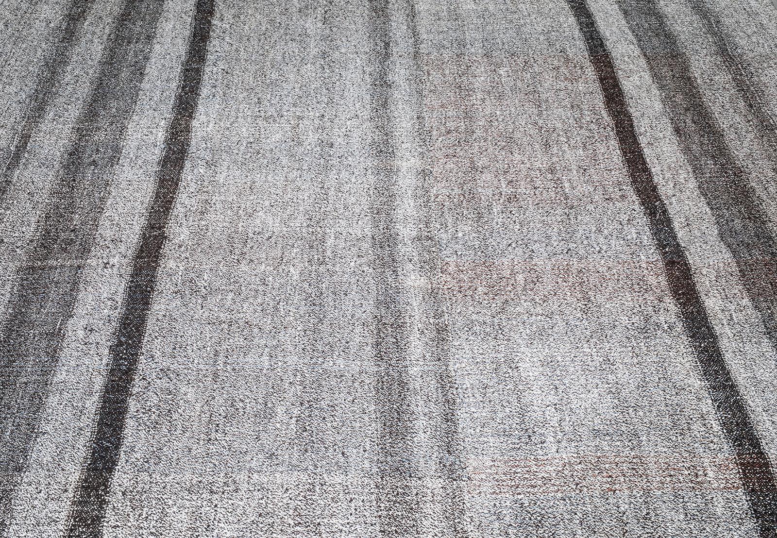 Persian Vintage Mid-Century Modern Minimalist Flatweave Rug For Sale