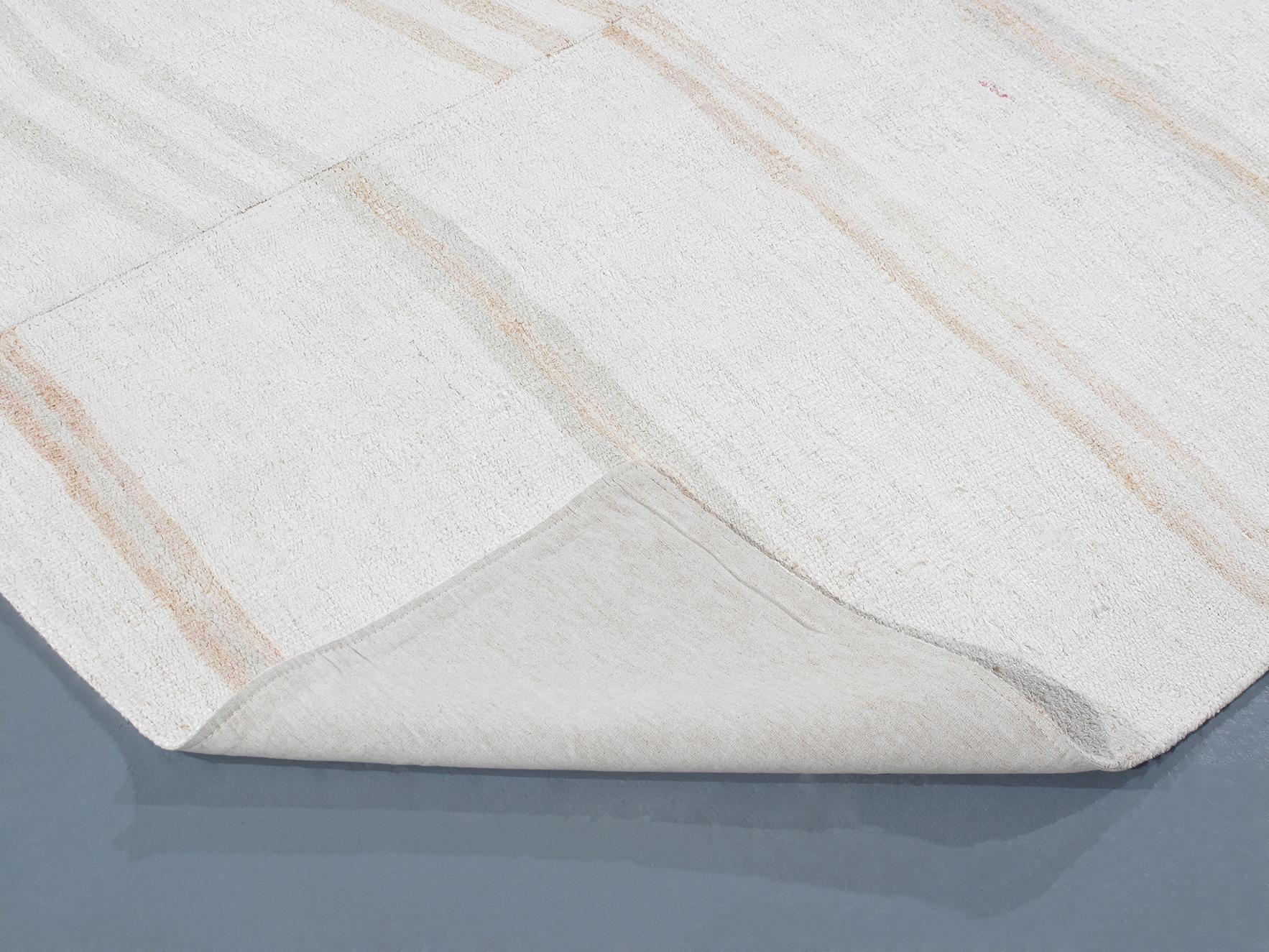 Moderner, minimalistischer Flachgewebe-Teppich im Mid-Century Modern-Stil im Zustand „Gut“ im Angebot in New York, NY