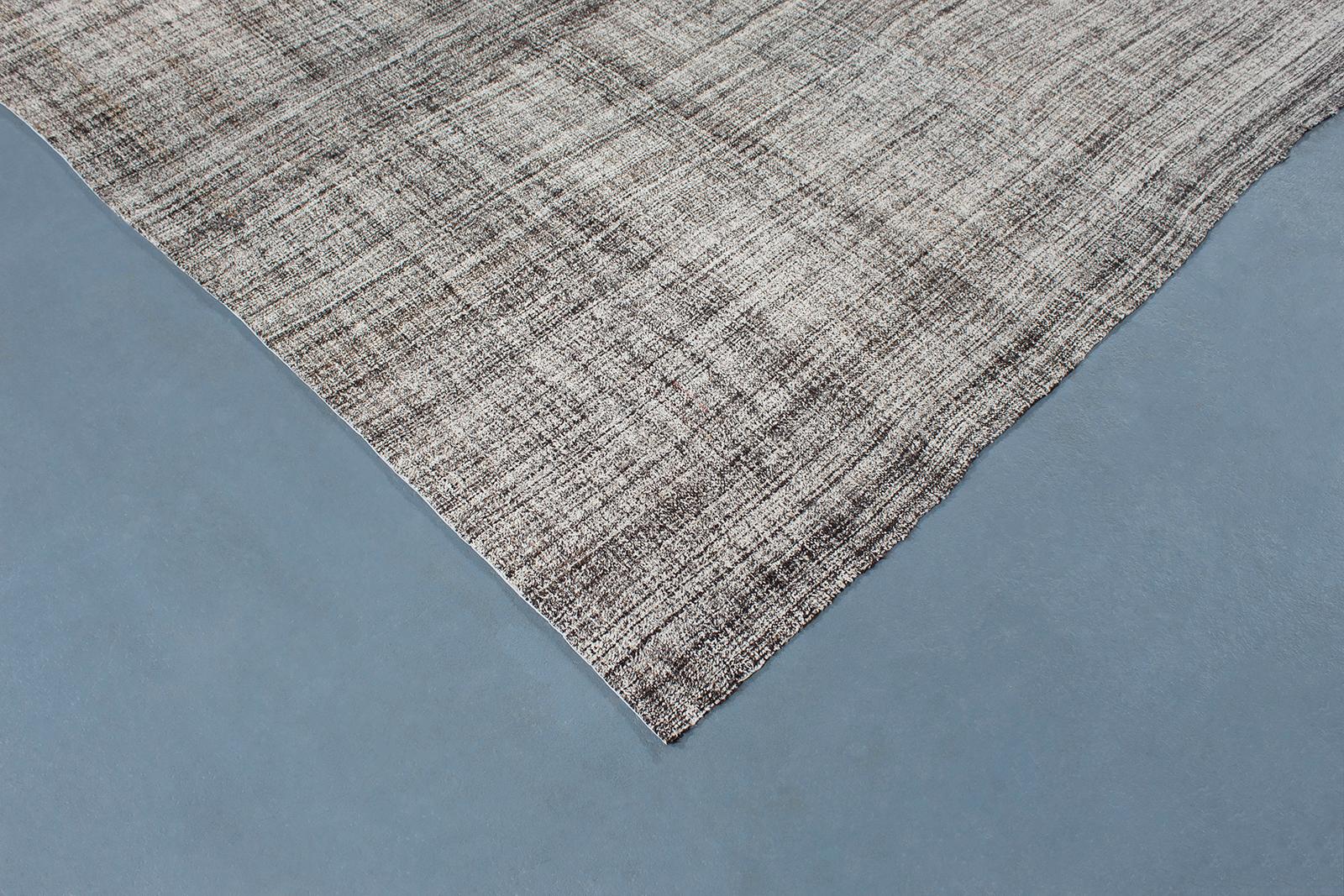 Mid-20th Century Vintage Mid-Century Modern Minimalist Flatweave Rug For Sale