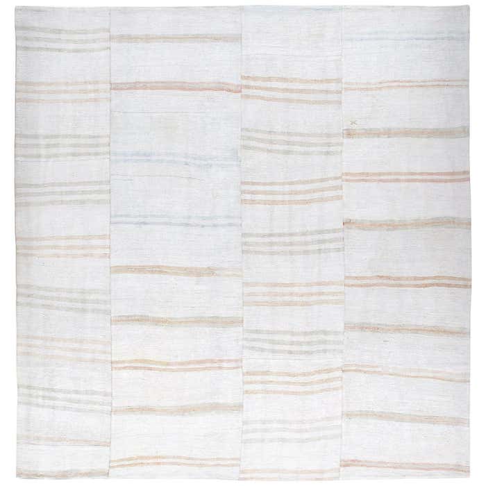 Vintage Mid-Century Modern Minimalist Flat-Weave Rug For Sale at 1stDibs