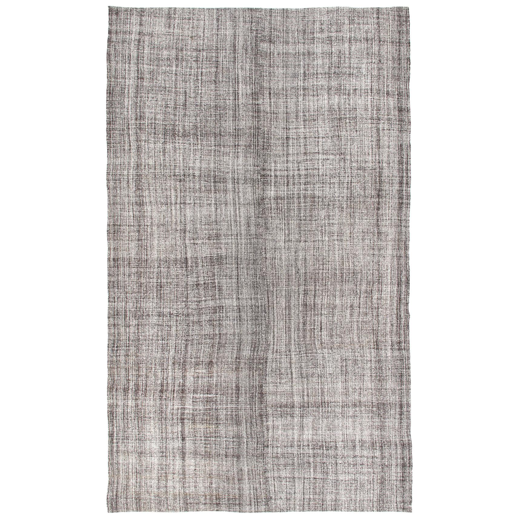 Vintage Mid-Century Modern Minimalist Flatweave Rug For Sale