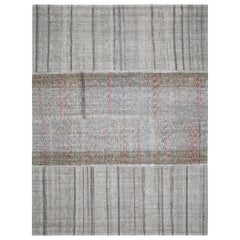 Vintage Mid-Century Modern Minimalist Flatweave Rug