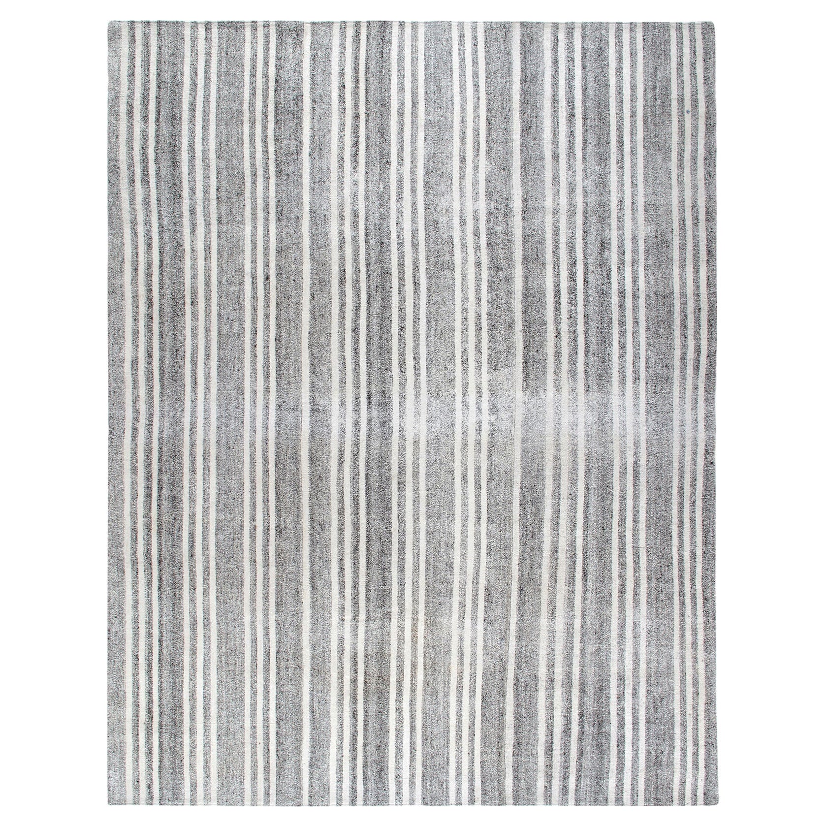 Minimalistischer Flachgewebe-Teppich im Mid-Century Modern-Stil