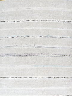 Tapis à tissage plat minimaliste vintage, moderne du milieu du siècle, fait d'un ourlet et de laine