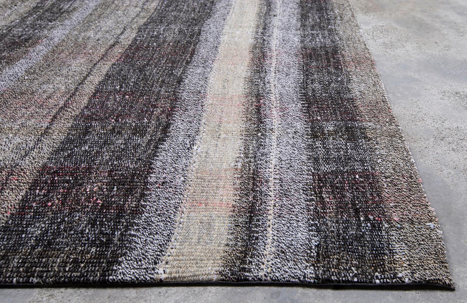 Perse Tapis de couloir vintage à tissage plat minimaliste moderne du milieu du siècle dernier en vente