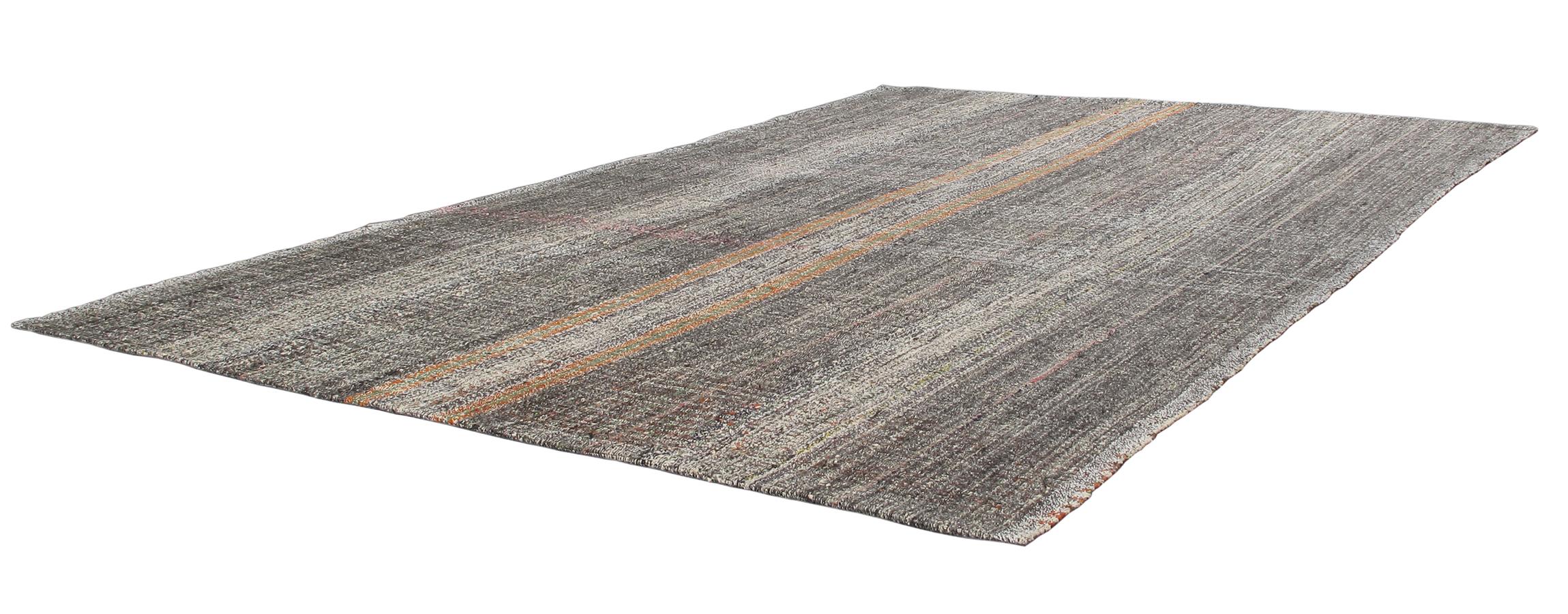 Hand-Woven Vintage Mid-Century Modern Minimalist Persian Flat-Weave Rug For Sale