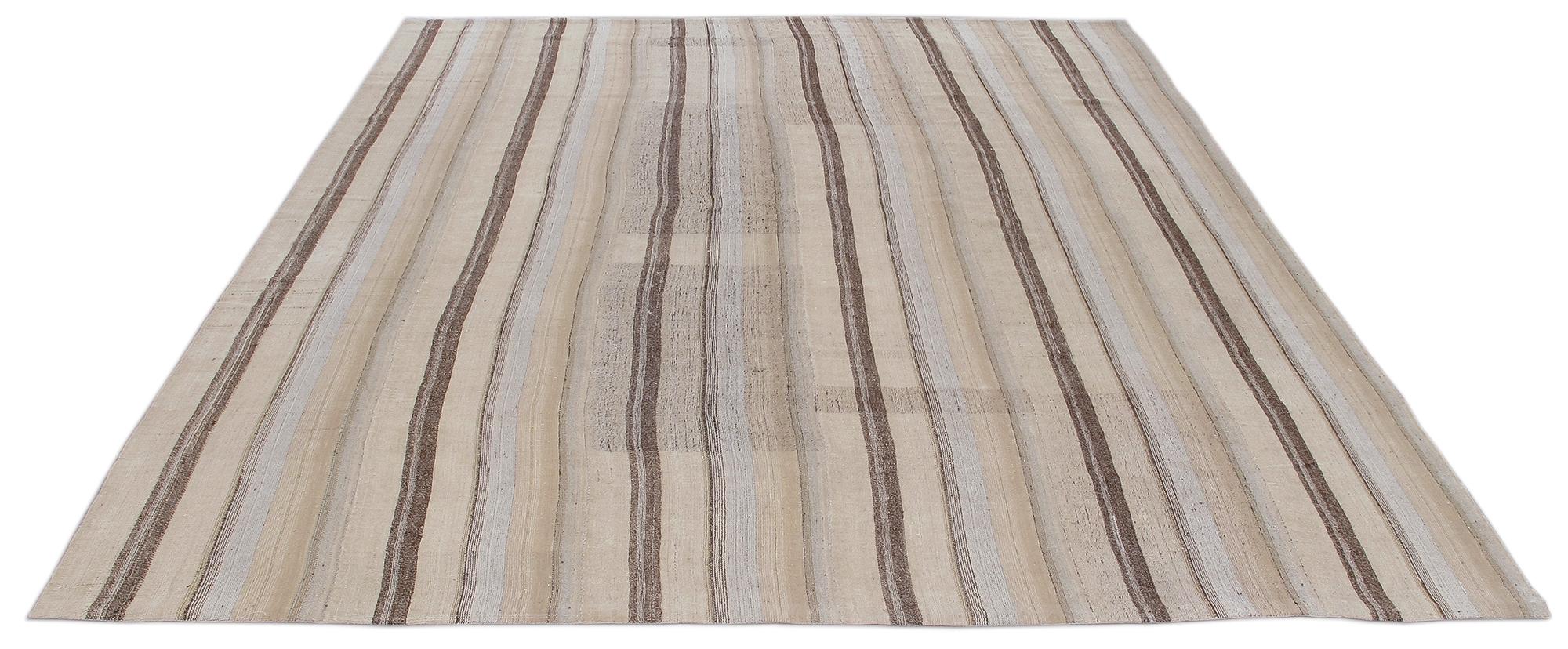 Mid-20th Century Vintage Mid-Century Modern Minimalist Persian Flat-Weave Rug For Sale