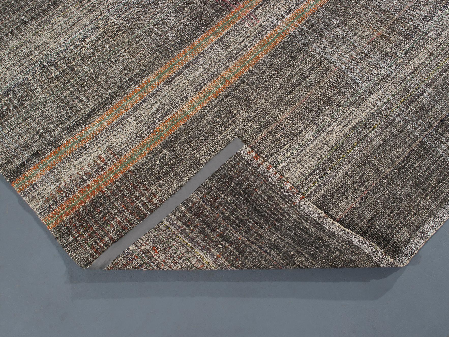 Minimalistischer persischer Flachgewebe-Teppich, Mid-Century Modern (Mitte des 20. Jahrhunderts) im Angebot