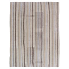 Vintage Mid-Century Modern Minimalist Persian Flat-Weave Rug