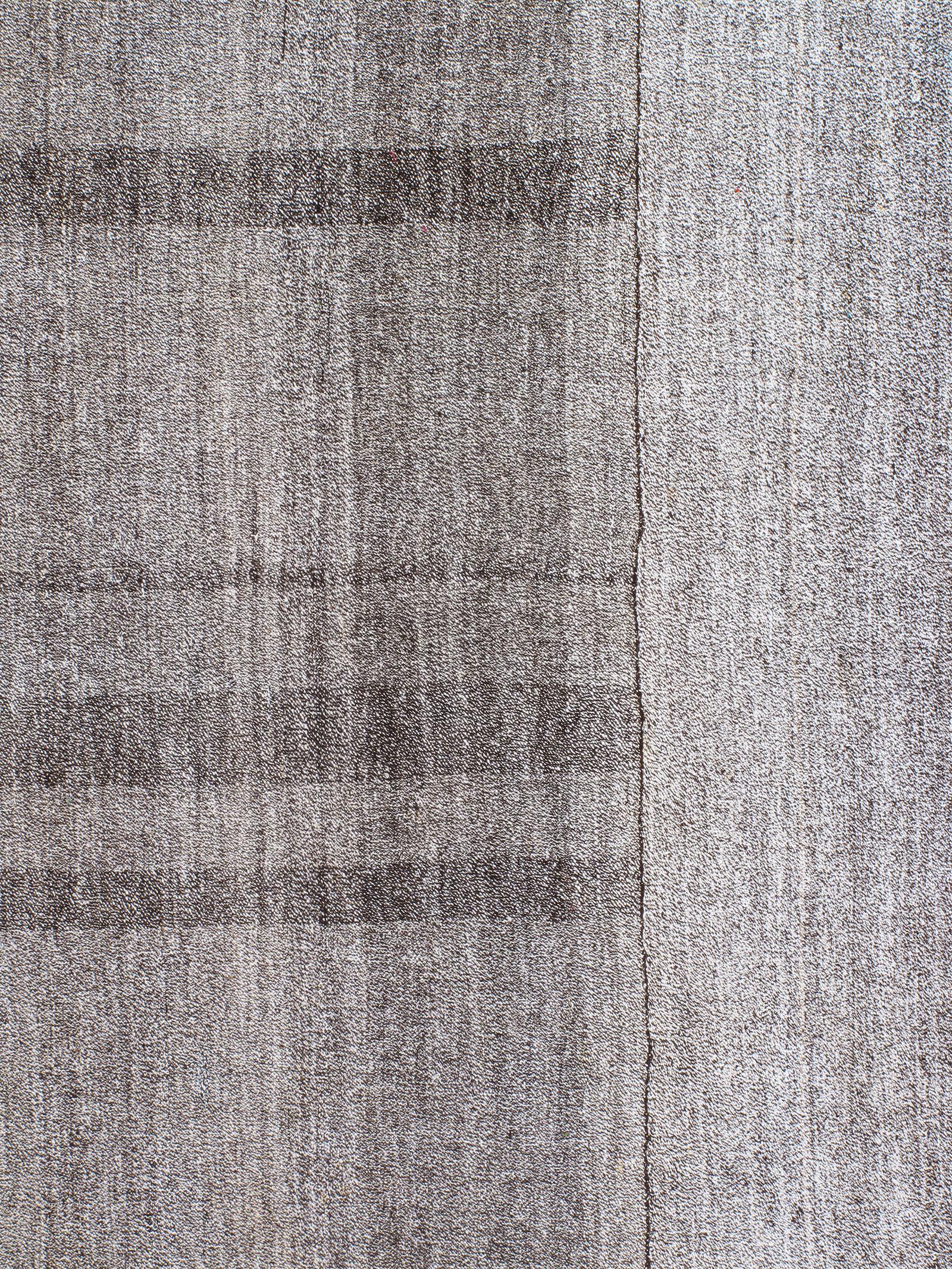 Hand-Woven Vintage Mid-Century Modern Minimalist Persian Flat-Weave Rug For Sale