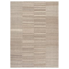 Vintage Mid-Century Modern Minimalist Persian Flat-Weave Rug (anglais)