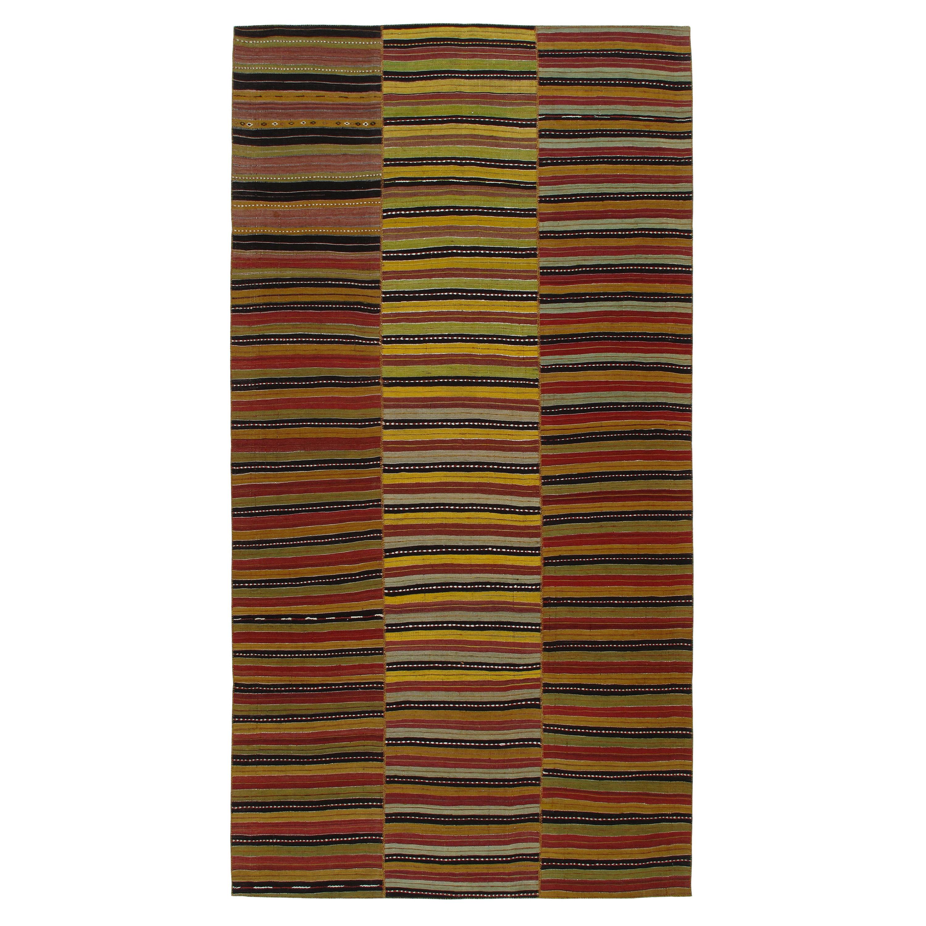 Alfombra Persa Minimalista de Tejido Plano Vintage Moderna de Mediados de Siglo