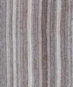 Vintage Mid-Century Modern Minimalist Persian Flatweave Stripe Rug