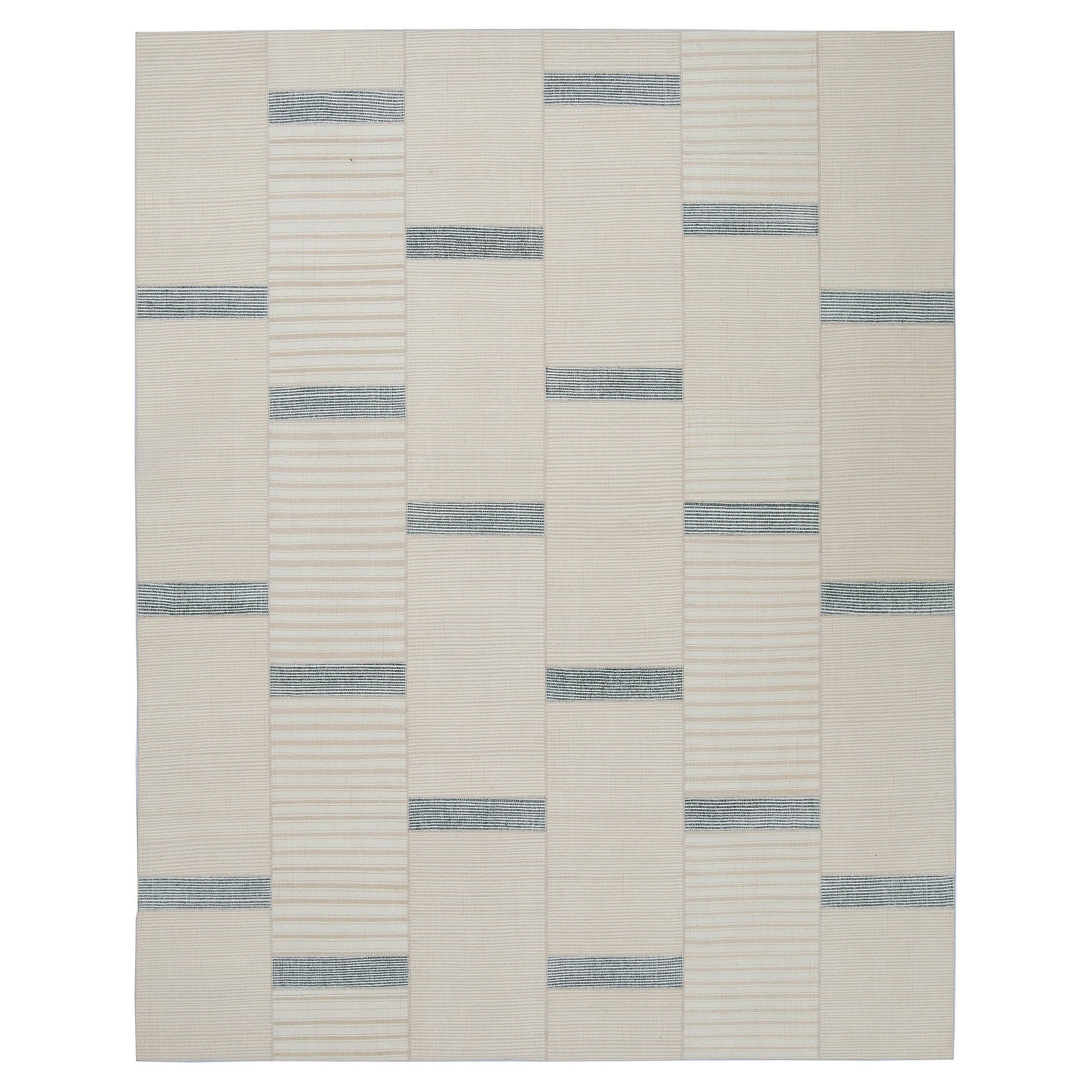 Minimalistischer persischer Mazandran Flachgewebe-Teppich, Mid-Century Modern im Angebot
