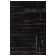 Vintage Mid-Century Modern Minimalist Tribal Flat-Weave Rug