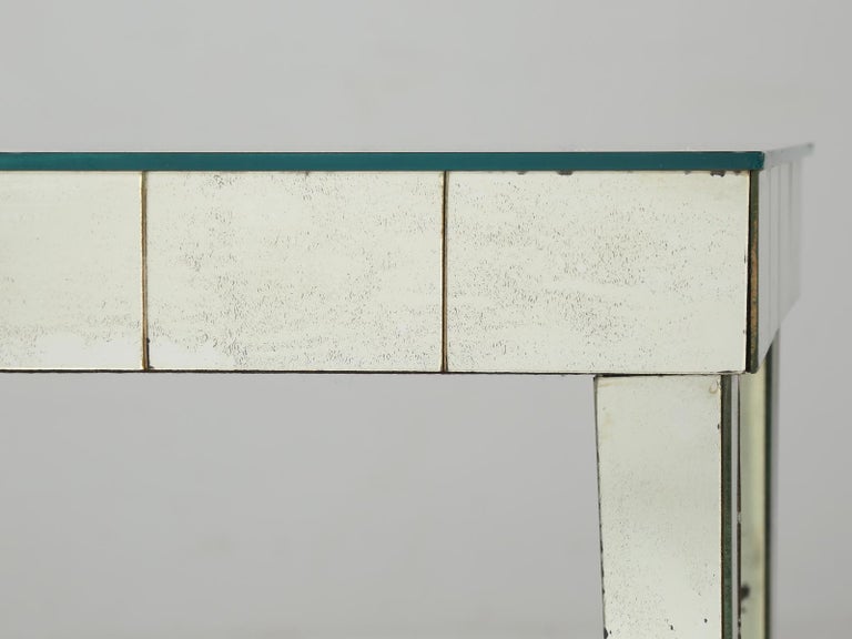 Vintage MidCentury Modern Mirror End Table or Side Table For Sale at