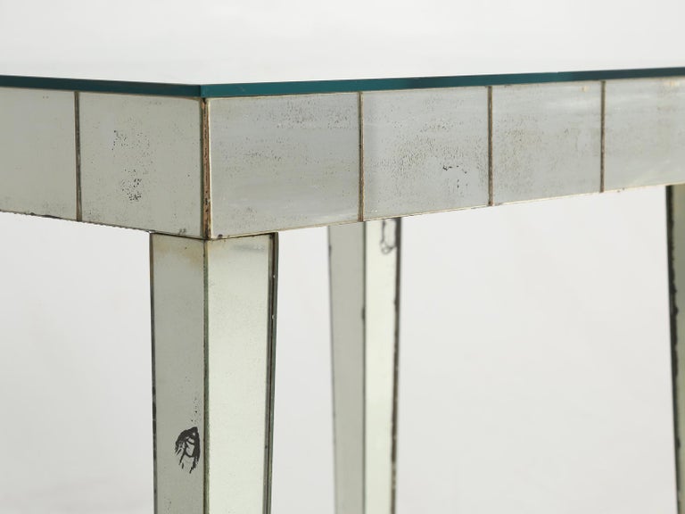 Vintage MidCentury Modern Mirror End Table or Side Table For Sale at