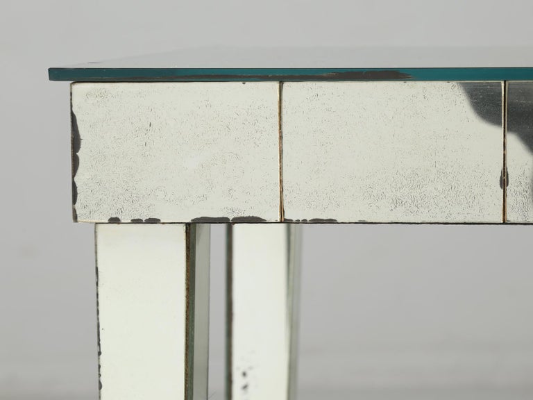 Vintage MidCentury Modern Mirror End Table or Side Table For Sale at