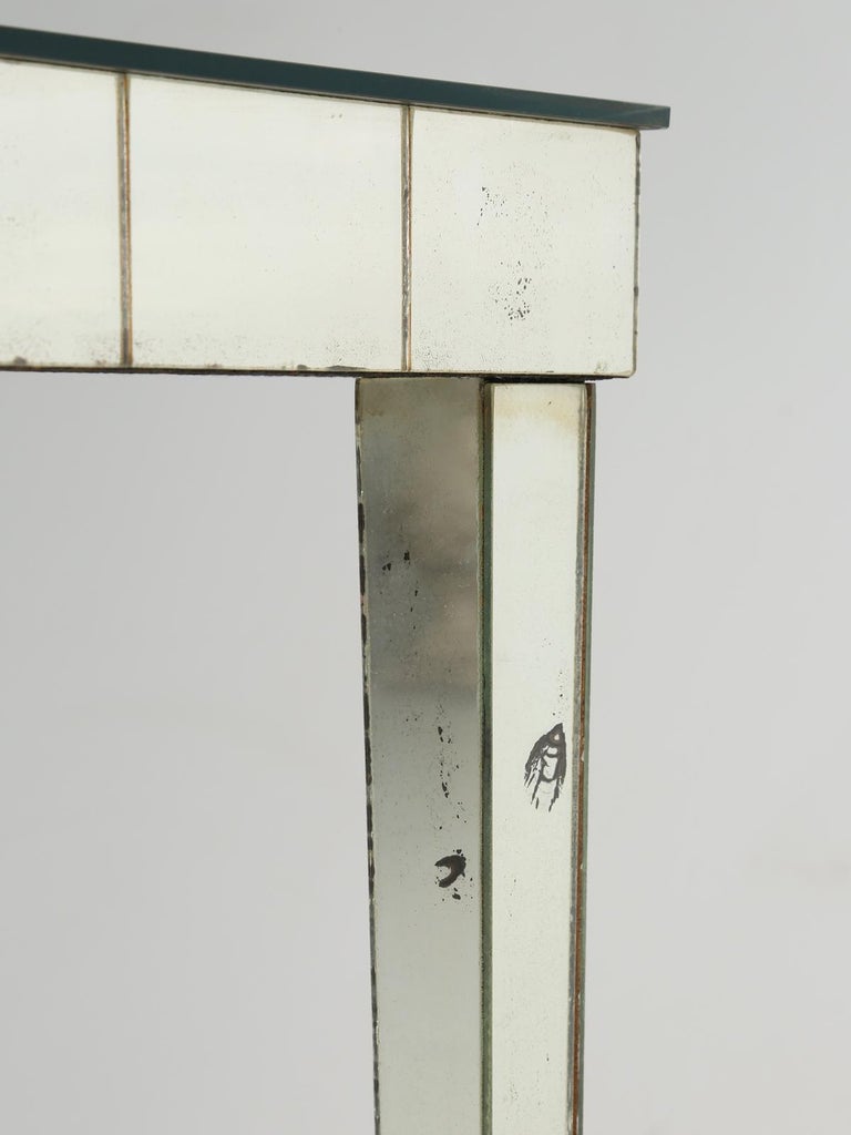 Vintage MidCentury Modern Mirror End Table or Side Table For Sale at