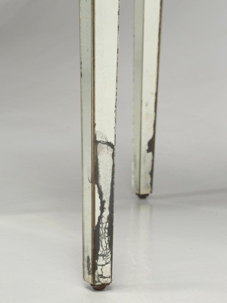 Vintage MidCentury Modern Mirror End Table or Side Table For Sale at