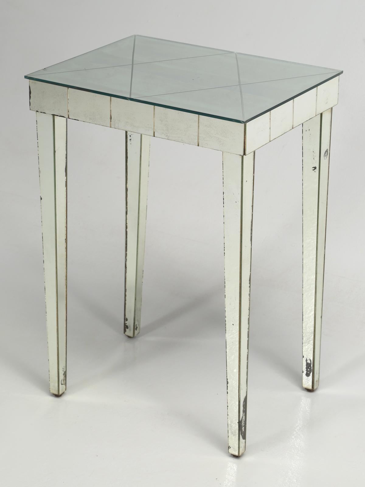 vintage mirror side table