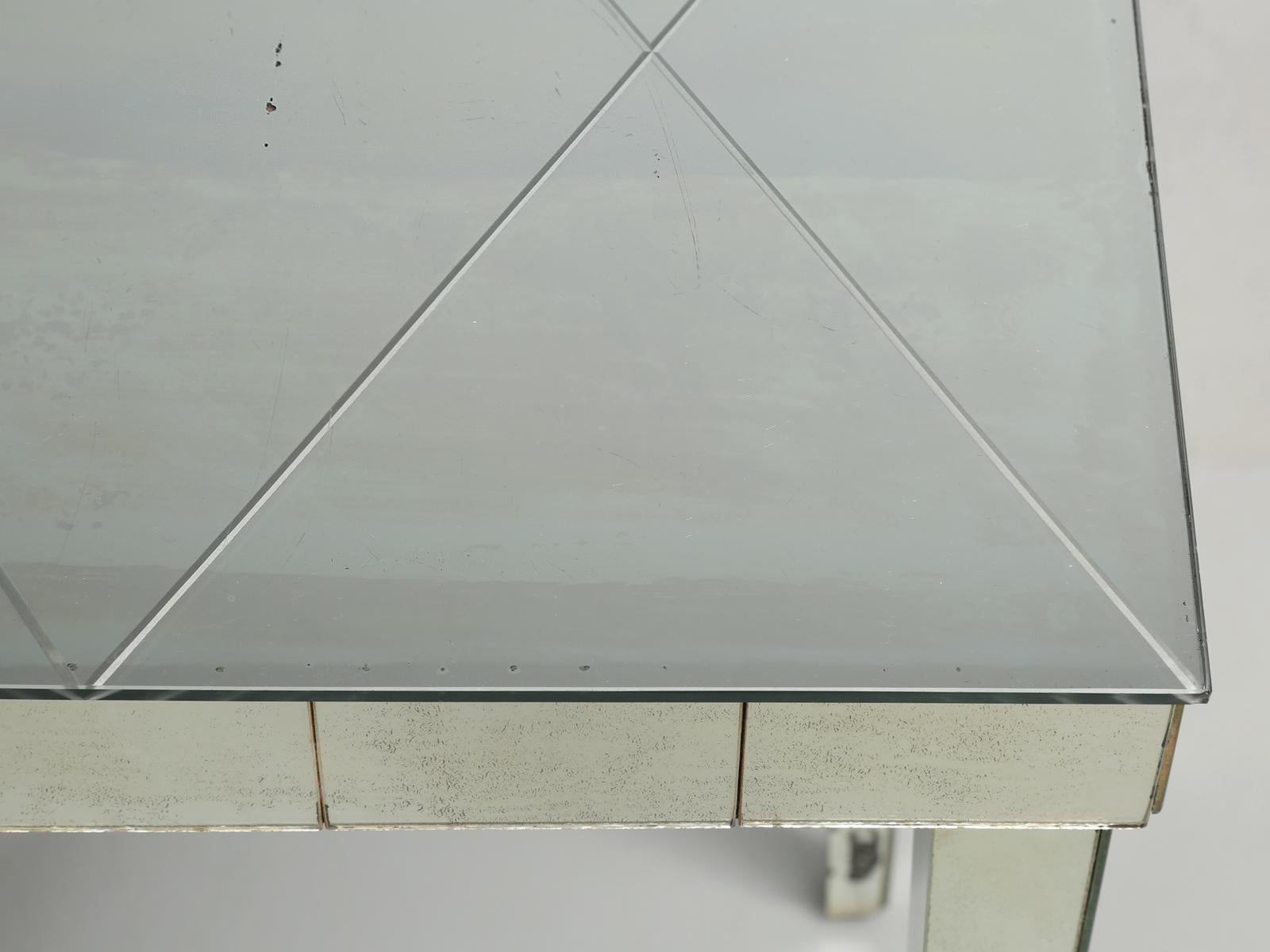 Mid-20th Century Vintage Mid-Century Modern Mirror End Table or Side Table
