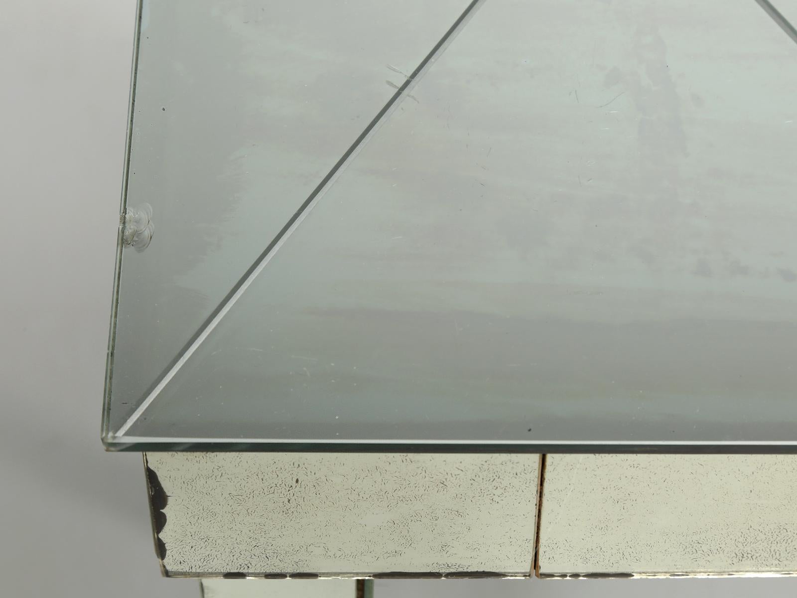Vintage Mid-Century Modern Mirror End Table or Side Table 1