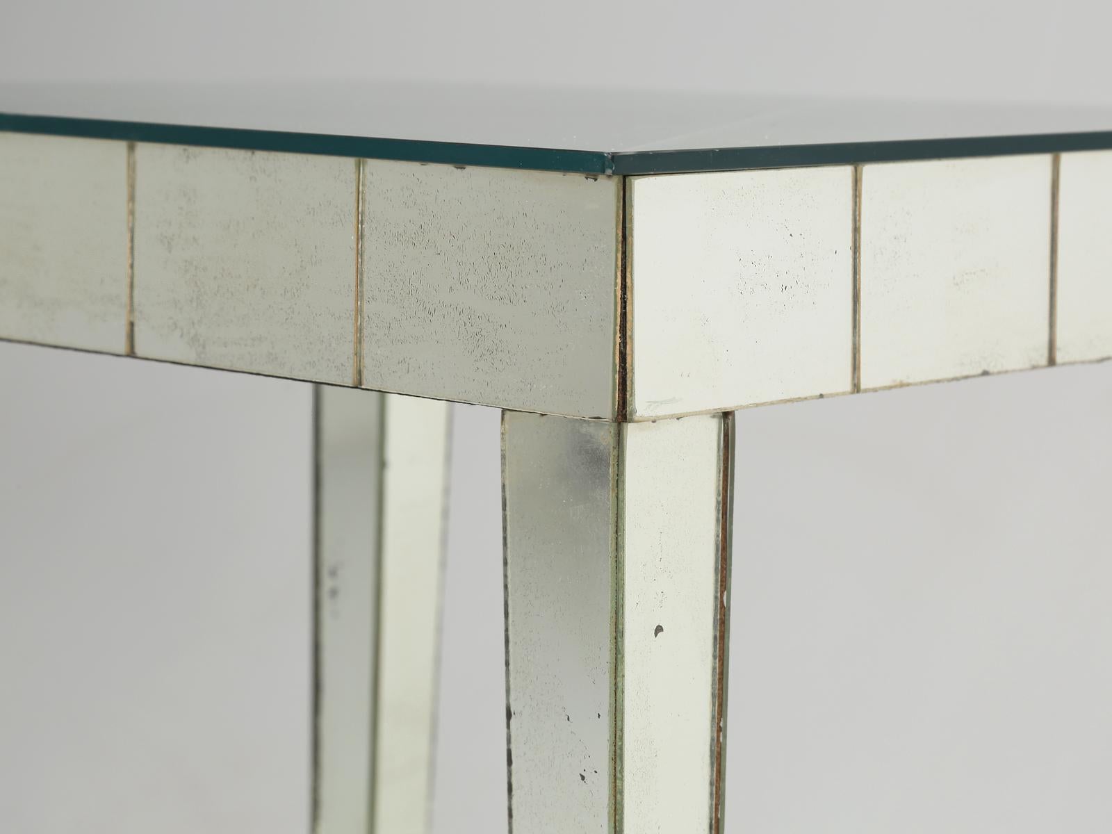 Vintage Mid-Century Modern Mirror End Table or Side Table 2
