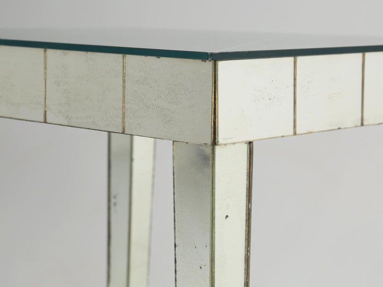 Vintage MidCentury Modern Mirror End Table or Side Table For Sale at