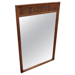 Vintage Mid-Century Modern Mirror Mayan Collection Bassett Ornate Details