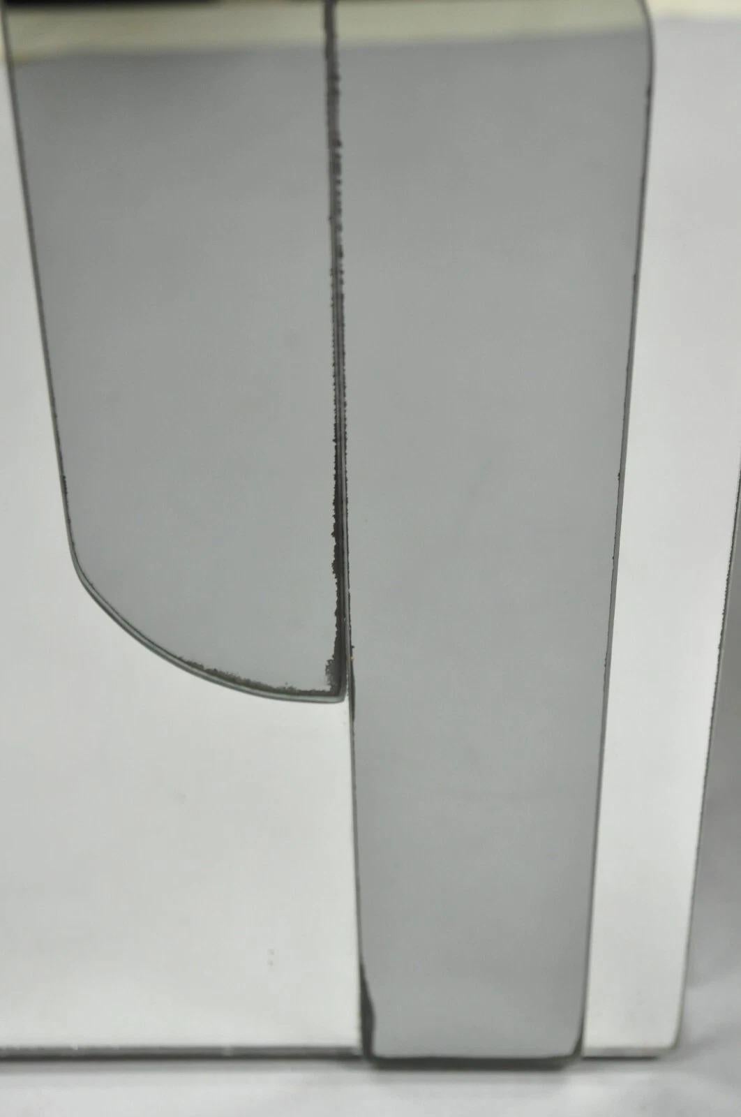 Vintage Mid Century Modern Mirror Skyscraper Cubist Table Lamps - a Pair im Angebot 1