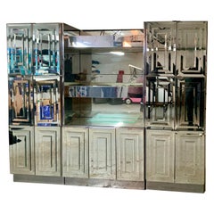 Vintage Mid-Century Modern Mirror Skyscraper Sideboard by Ello Furniture